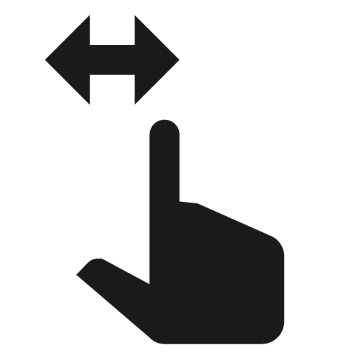 Gesture swipe horizontal icon, solid style, from Material Design Icons