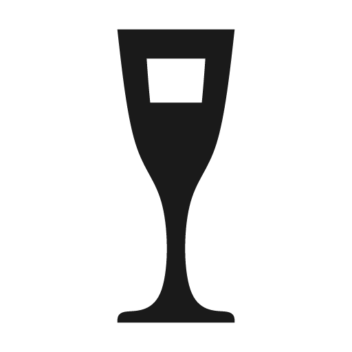 Glass flute icon, solid style, from Material Design Icons
