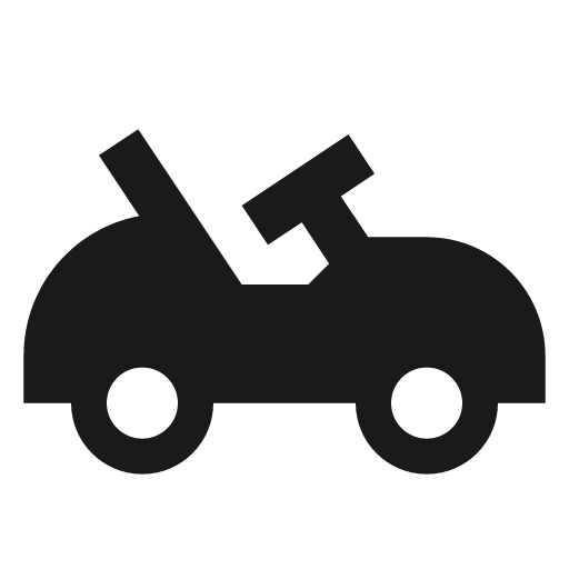 Go kart icon, solid style, from Material Design Icons