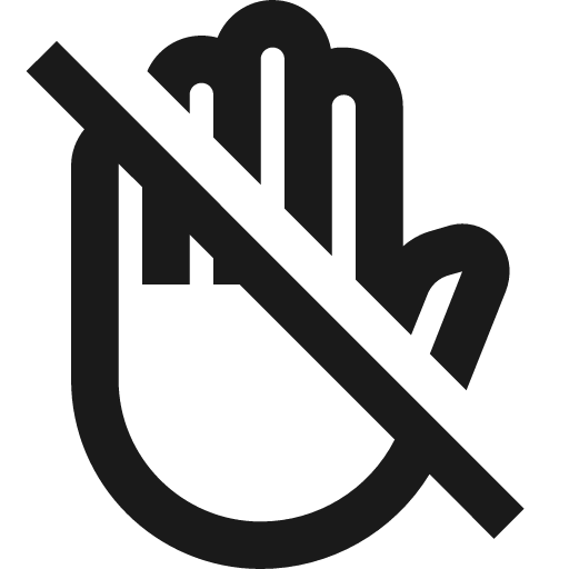 Hand back left off outline icon, outline style, from Material Design Icons