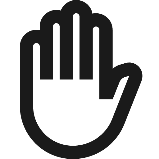 Hand back left outline icon, outline style, from Material Design Icons