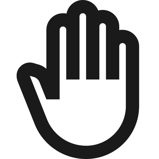 Hand back right outline icon, outline style, from Material Design Icons