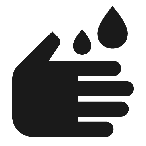 Hand water icon, solid style, from Material Design Icons
