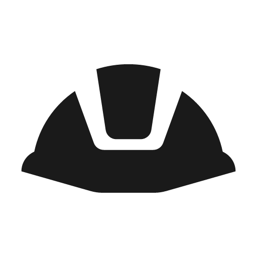 Hard hat icon, solid style, from Material Design Icons