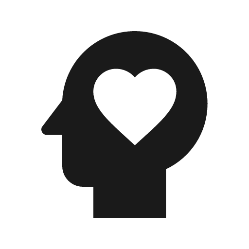 Head heart icon, solid style, from Material Design Icons