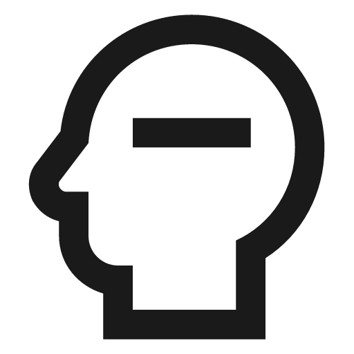 Head minus outline icon, outline style, from Material Design Icons