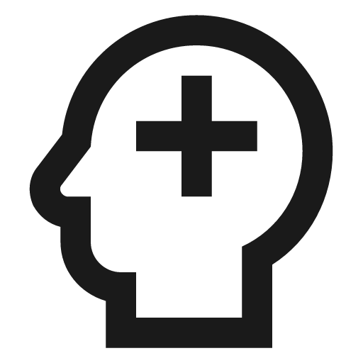 Head plus outline icon, outline style, from Material Design Icons