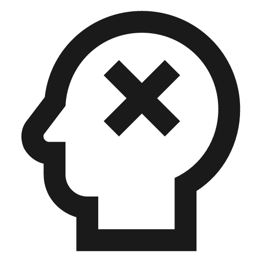 Head remove outline icon, outline style, from Material Design Icons