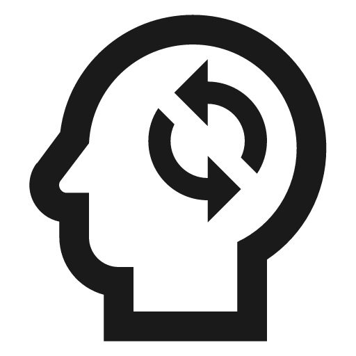 Head sync outline icon, outline style, from Material Design Icons