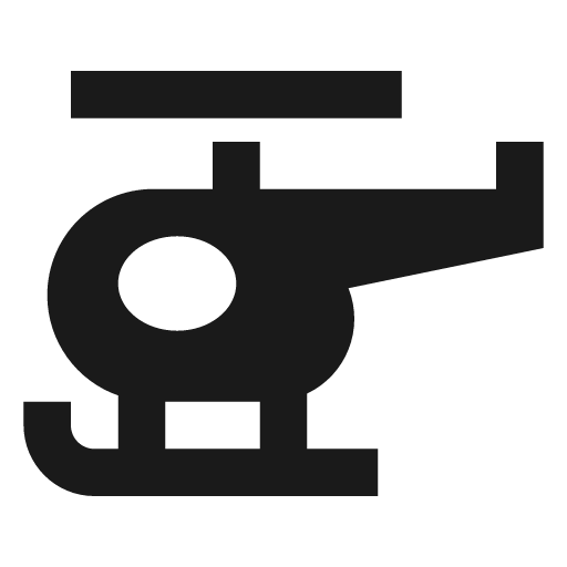 Helicopter icon, solid style, from Material Design Icons