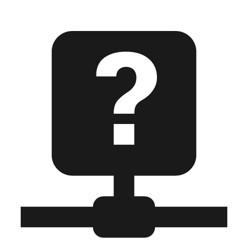Help network icon, solid style, from Material Design Icons