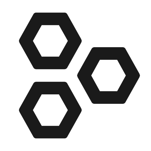 Hexagon multiple outline icon, outline style, from Material Design Icons