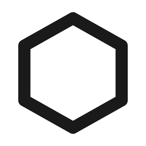 Hexagon outline icon, outline style, from Material Design Icons