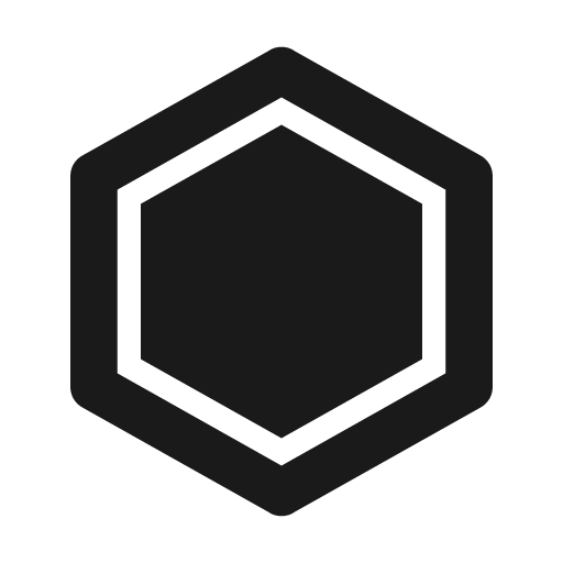 Hexagon slice 6 icon, solid style, from Material Design Icons