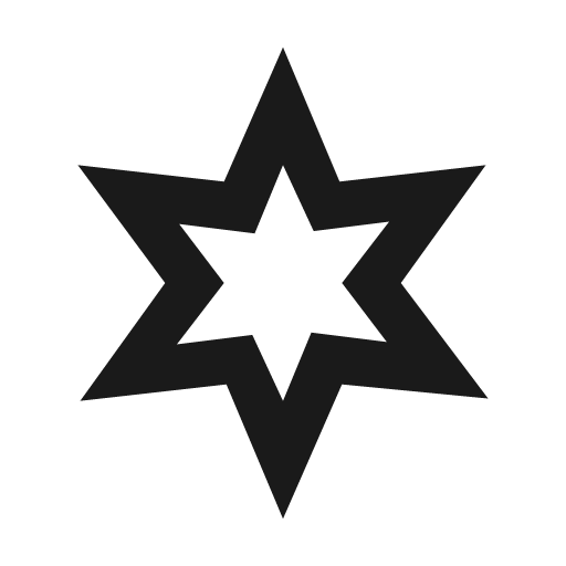 Hexagram outline icon, outline style, from Material Design Icons