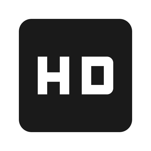 High definition box icon, solid style, from Material Design Icons