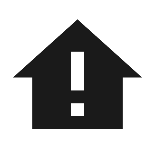 Home alert icon, solid style, from Material Design Icons
