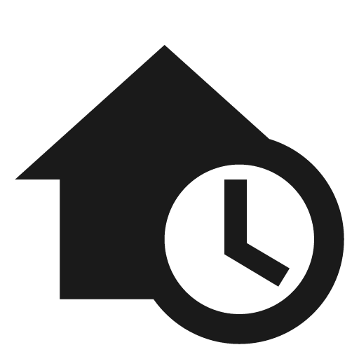 Home clock icon, solid style, from Material Design Icons