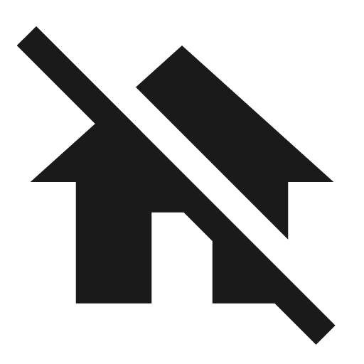 Home off icon, solid style, from Material Design Icons
