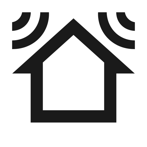 Home sound in outline icon, outline style, from Material Design Icons