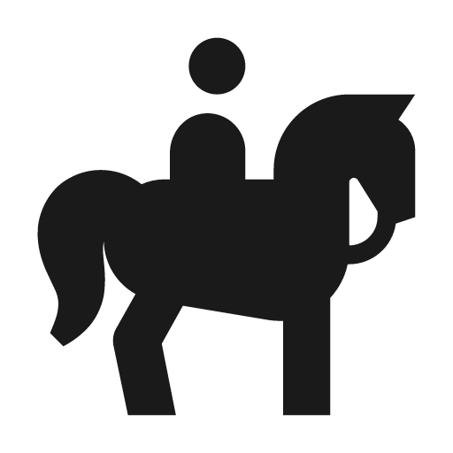 Horse human icon, solid style, from Material Design Icons