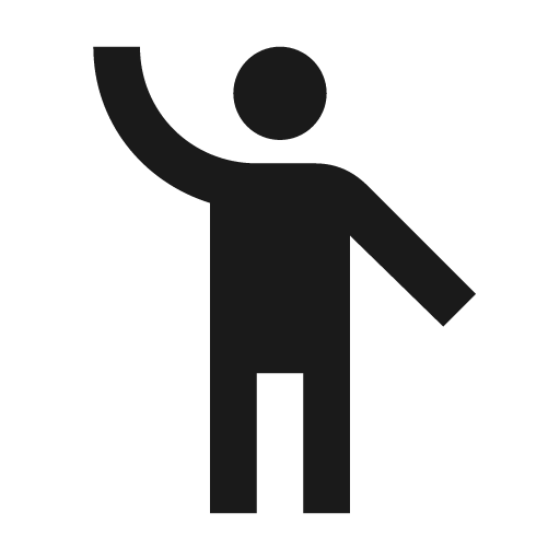 Human greeting icon, solid style, from Material Design Icons
