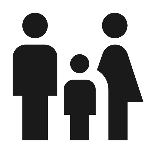 Human male female child icon, solid style, from Material Design Icons