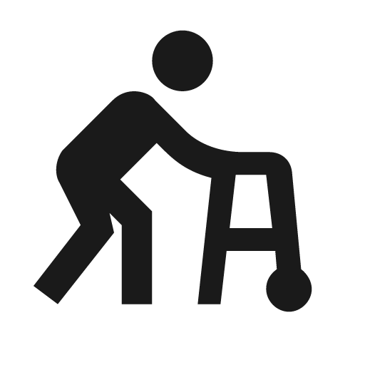 Human walker icon, solid style, from Material Design Icons