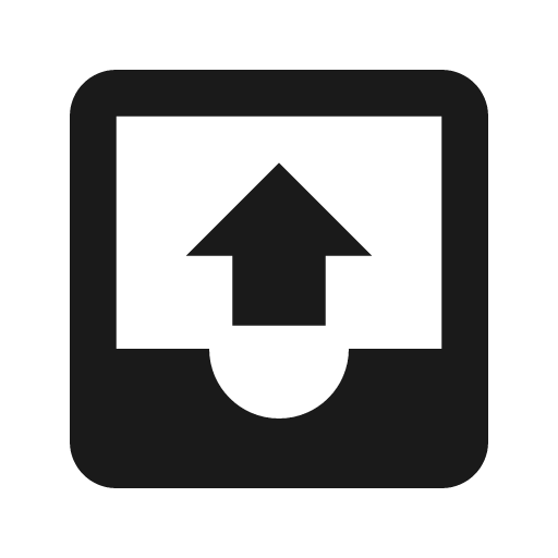 Inbox arrow up icon, solid style, from Material Design Icons