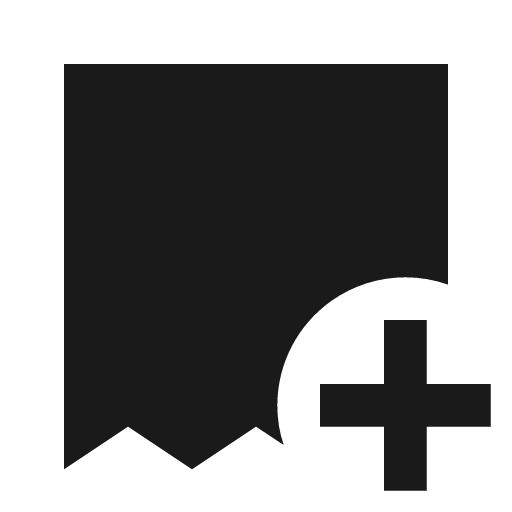 Invoice plus icon, solid style, from Material Design Icons