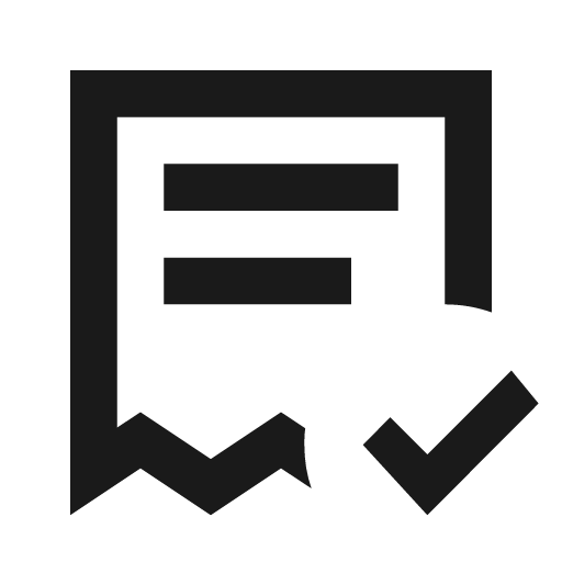 Invoice text check outline icon, outline style, from Material Design Icons
