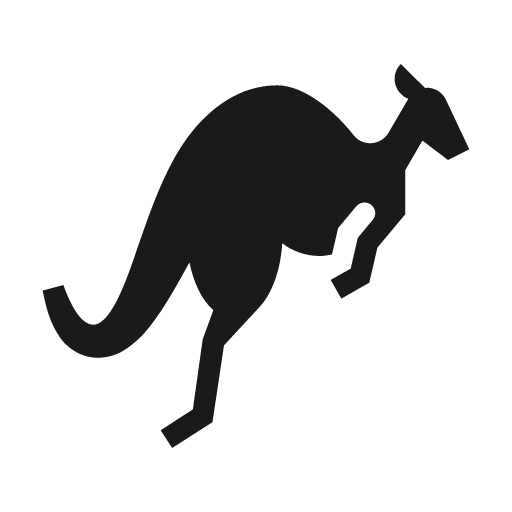 Kangaroo icon, solid style, from Material Design Icons
