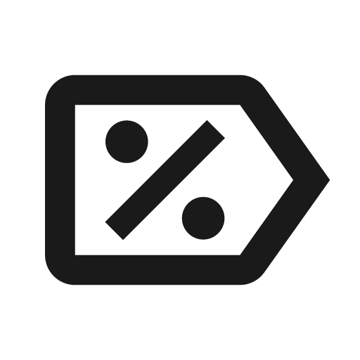 Label percent outline icon, outline style, from Material Design Icons