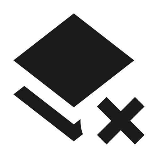 Layers remove icon, solid style, from Material Design Icons