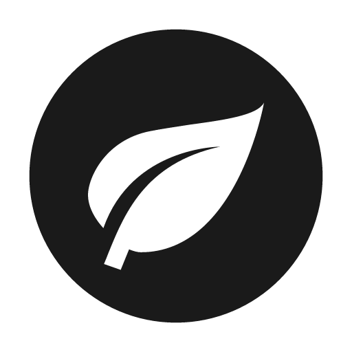 Leaf circle icon, solid style, from Material Design Icons
