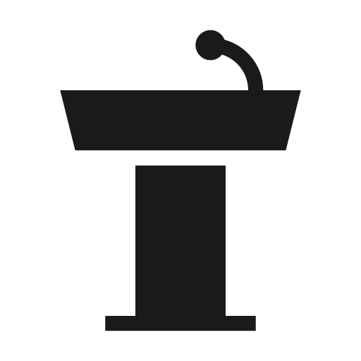 Lectern icon, solid style, from Material Design Icons