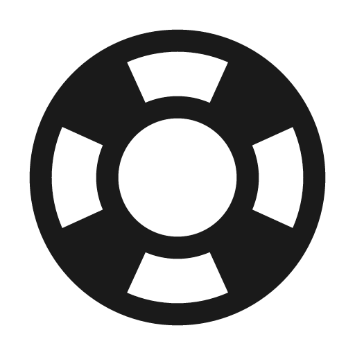 Lifebuoy icon, solid style, from Material Design Icons