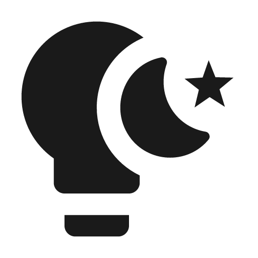 Lightbulb night icon, solid style, from Material Design Icons