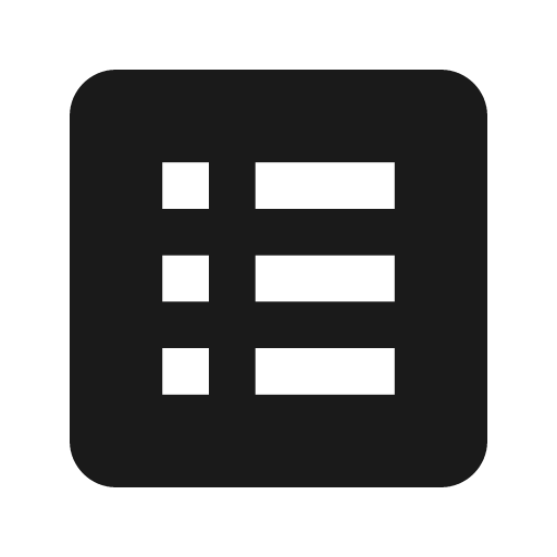 List box icon, solid style, from Material Design Icons