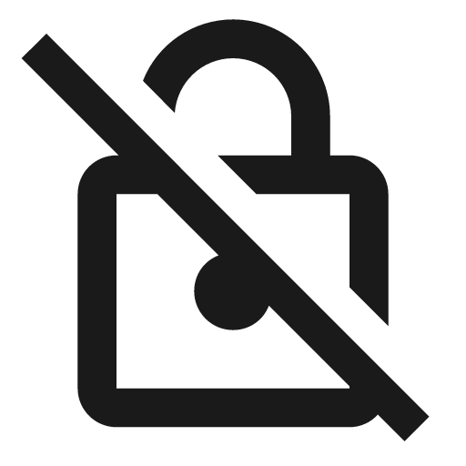 Lock off outline icon, outline style, from Material Design Icons