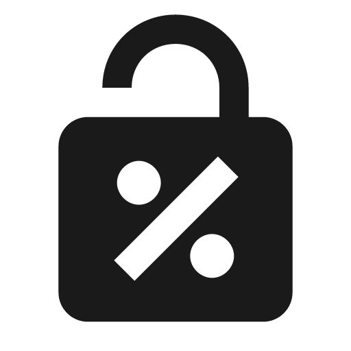 Lock percent open icon, solid style, from Material Design Icons