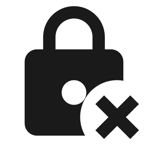 Lock remove icon, solid style, from Material Design Icons