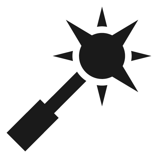 Mace icon, solid style, from Material Design Icons