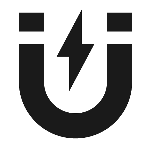Magnet on icon, solid style, from Material Design Icons