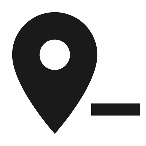 Map marker minus icon, solid style, from Material Design Icons