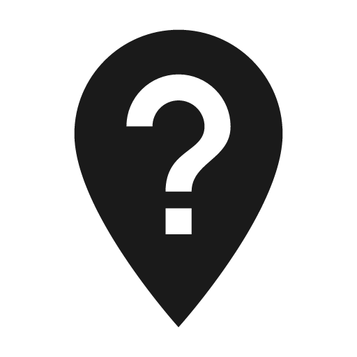 Map marker question icon, solid style, from Material Design Icons