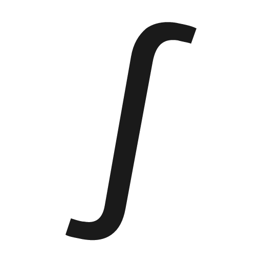 Math integral icon, solid style, from Material Design Icons