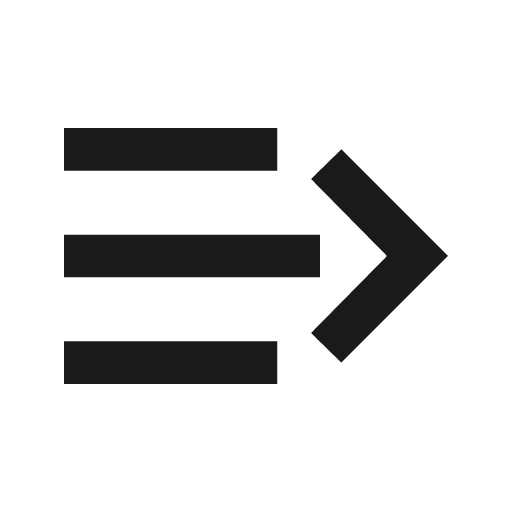 Menu close icon, solid style, from Material Design Icons
