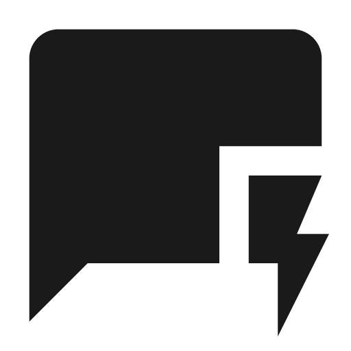 Message flash icon, solid style, from Material Design Icons