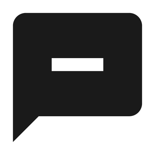 Message minus icon, solid style, from Material Design Icons